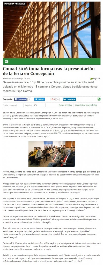 Noticia revista Lignum